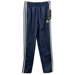 NWT Adidas Boys Pull On Style Straight Leg Track Pants Blue Size Medium 10-12